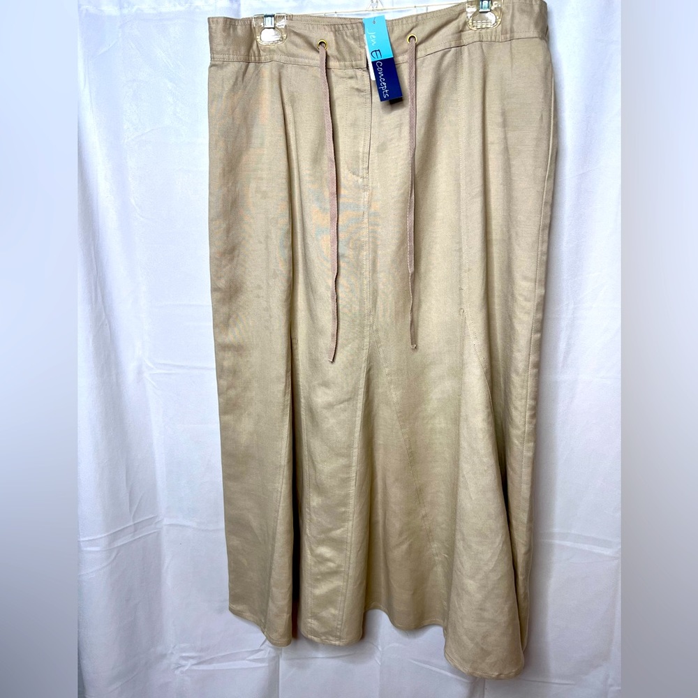 Jen E Concepts skirt women’s size XL fit and flare linen Blend